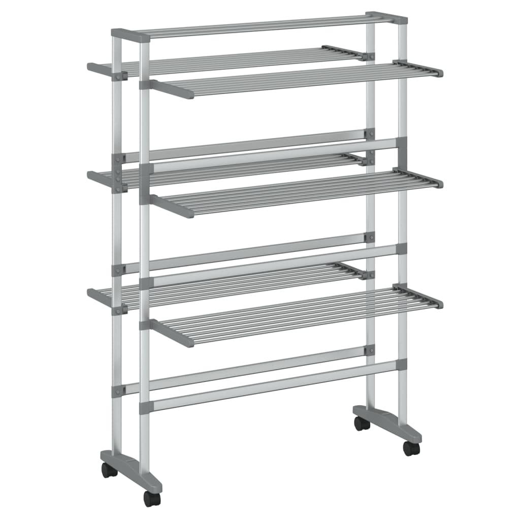 Rack di asciugatura vidaxl con ruote 89x64x129 cm in alluminio