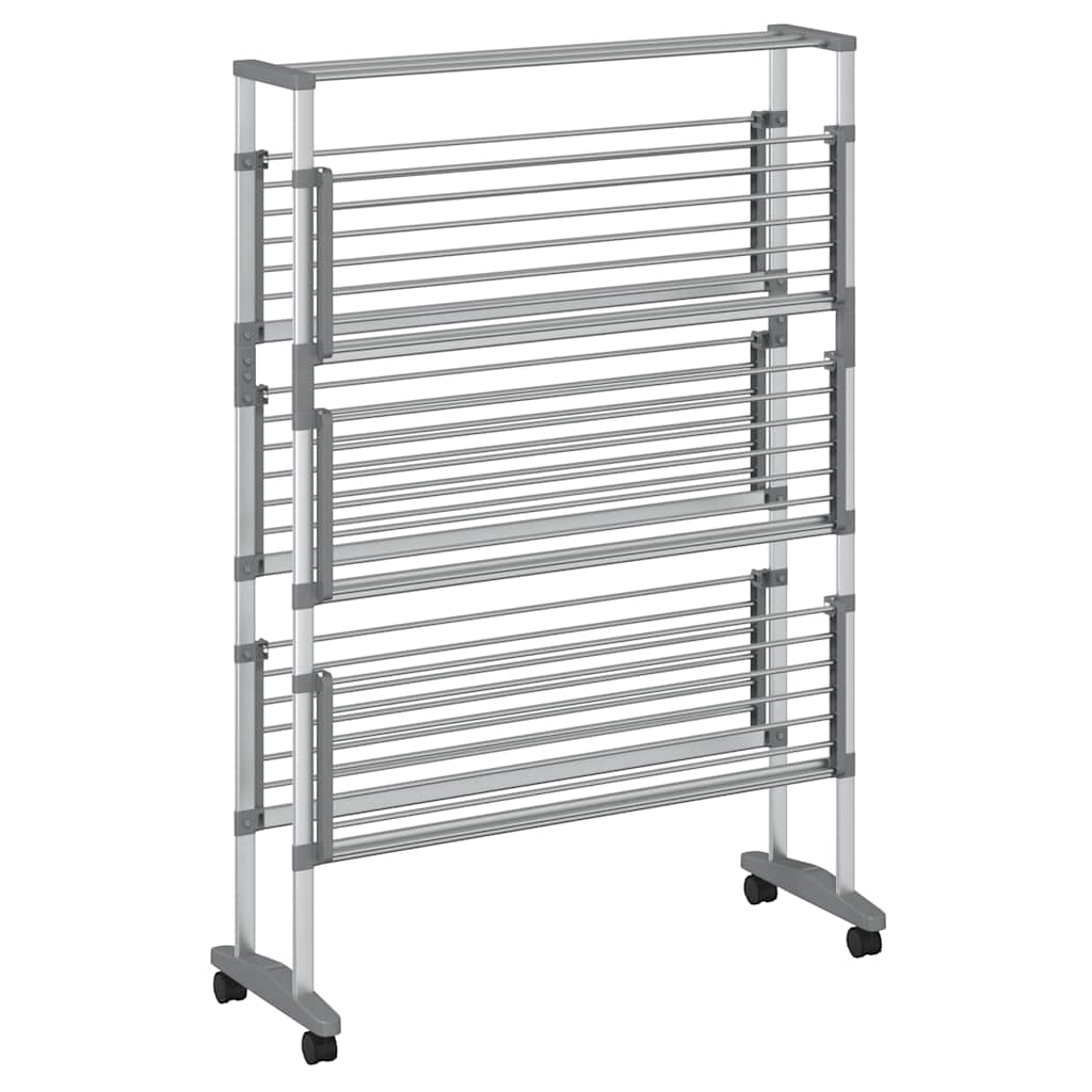 Rack di asciugatura vidaxl con ruote 89x64x129 cm in alluminio
