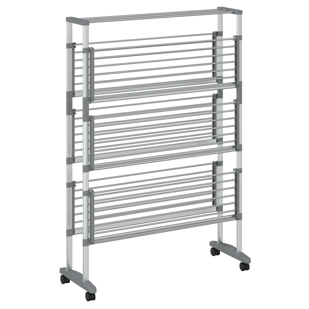 Rack di asciugatura vidaxl con ruote 89x64x129 cm in alluminio