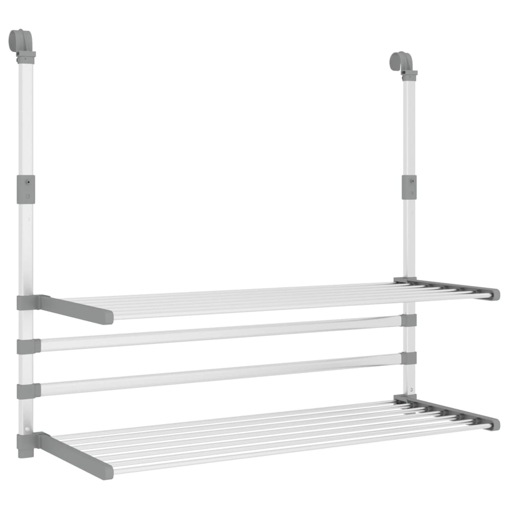 Vidaxl Rack de secado para balcón 89x25x (60-95) CM de aluminio