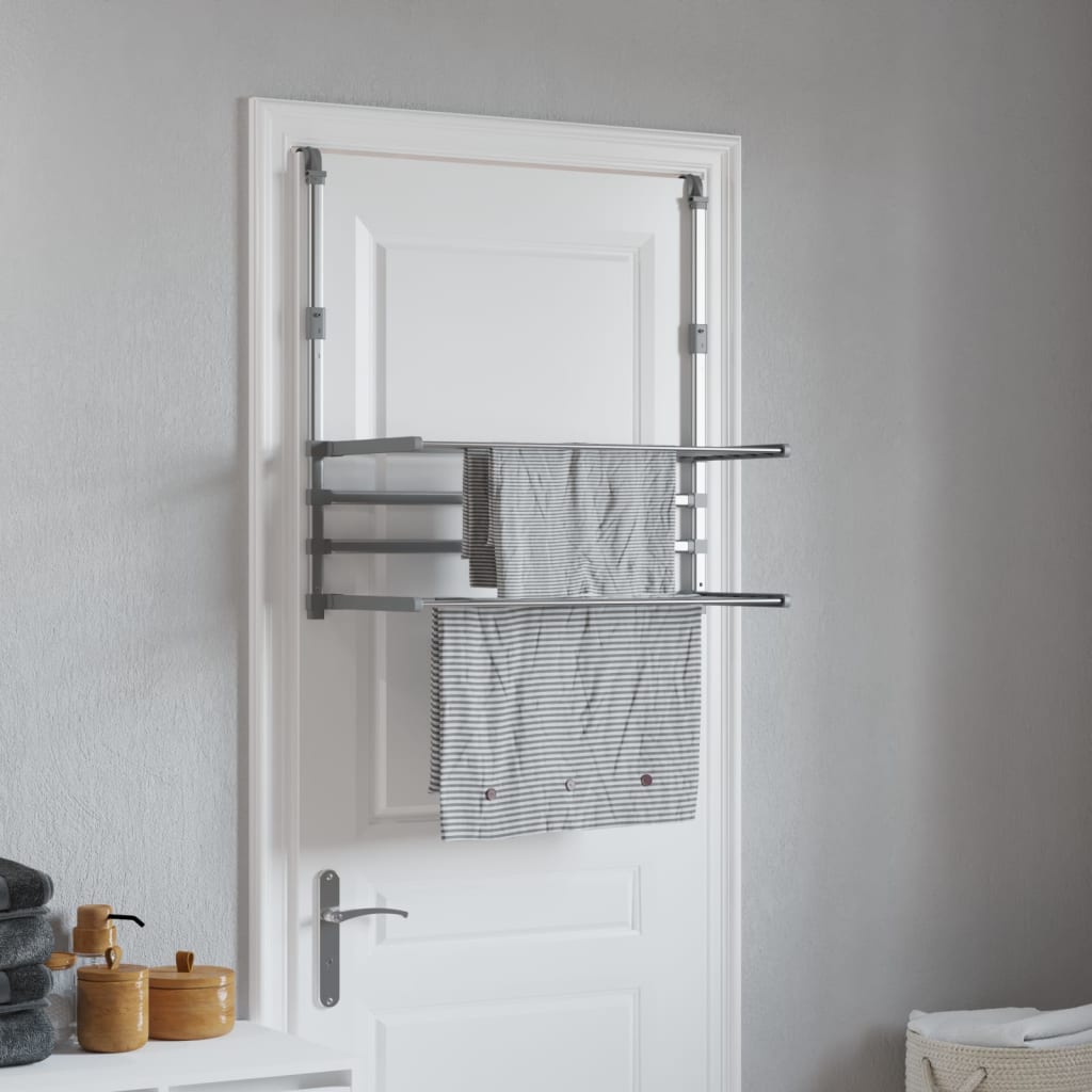 Vidaxl Rack de secado para balcón 89x25x (60-95) CM de aluminio