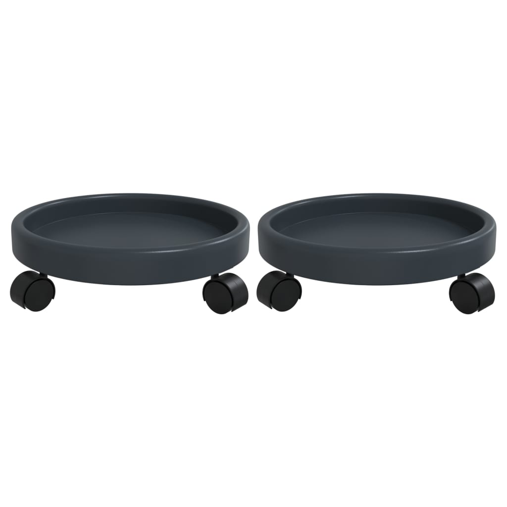 Carrelli per piante Vidaxx 2 pz con ruote ø34 cm 35 kg grigio