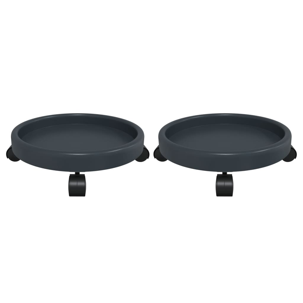 Carrelli per piante Vidaxx 2 pz con ruote ø34 cm 35 kg grigio