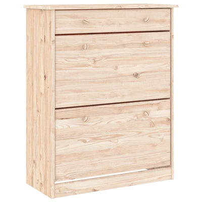 Vidaxl Cabinet da scarpe Alta 77x35x96 cm Pinino solido