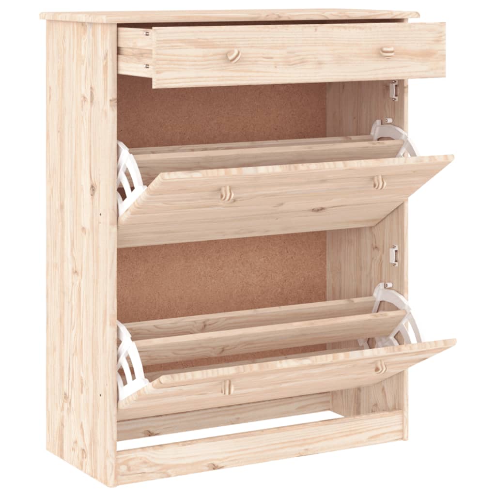 Vidaxl schoenenkast alta 77x35x96 cm massief grenenhout