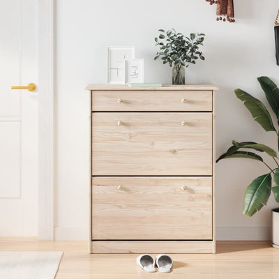 Vidaxl Cabinet da scarpe Alta 77x35x96 cm Pinino solido