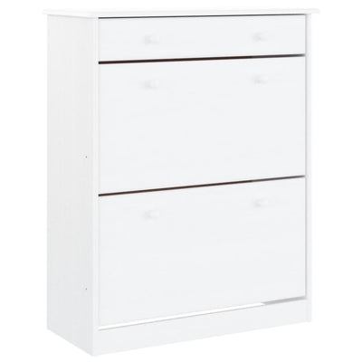 Vidaxl Cabinet da scarpe Alta 77x35x96 cm Pinino solido