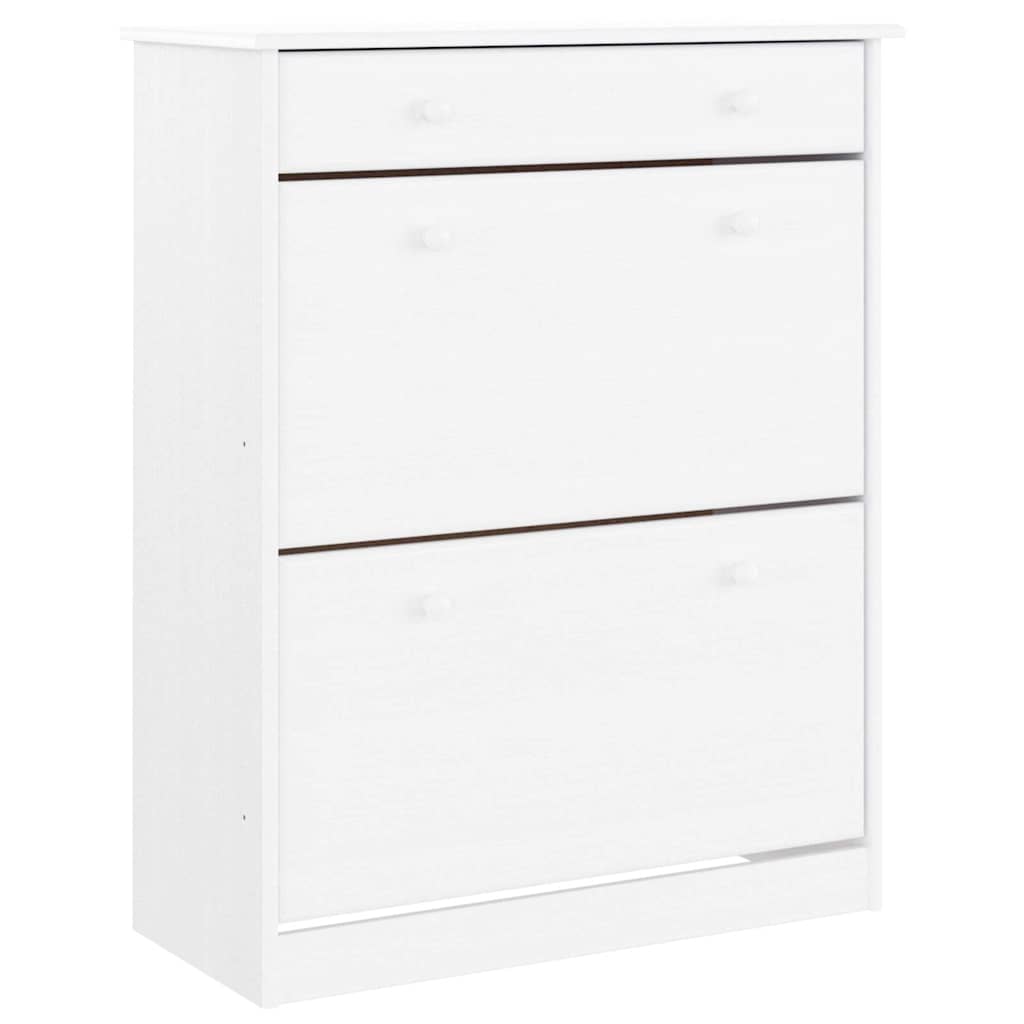 Vidaxl Cabinet da scarpe Alta 77x35x96 cm Pinino solido