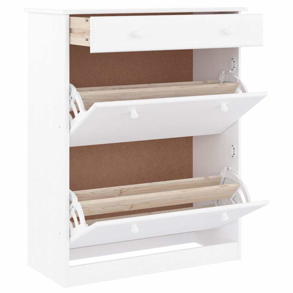 Vidaxl Cabinet da scarpe Alta 77x35x96 cm Pinino solido