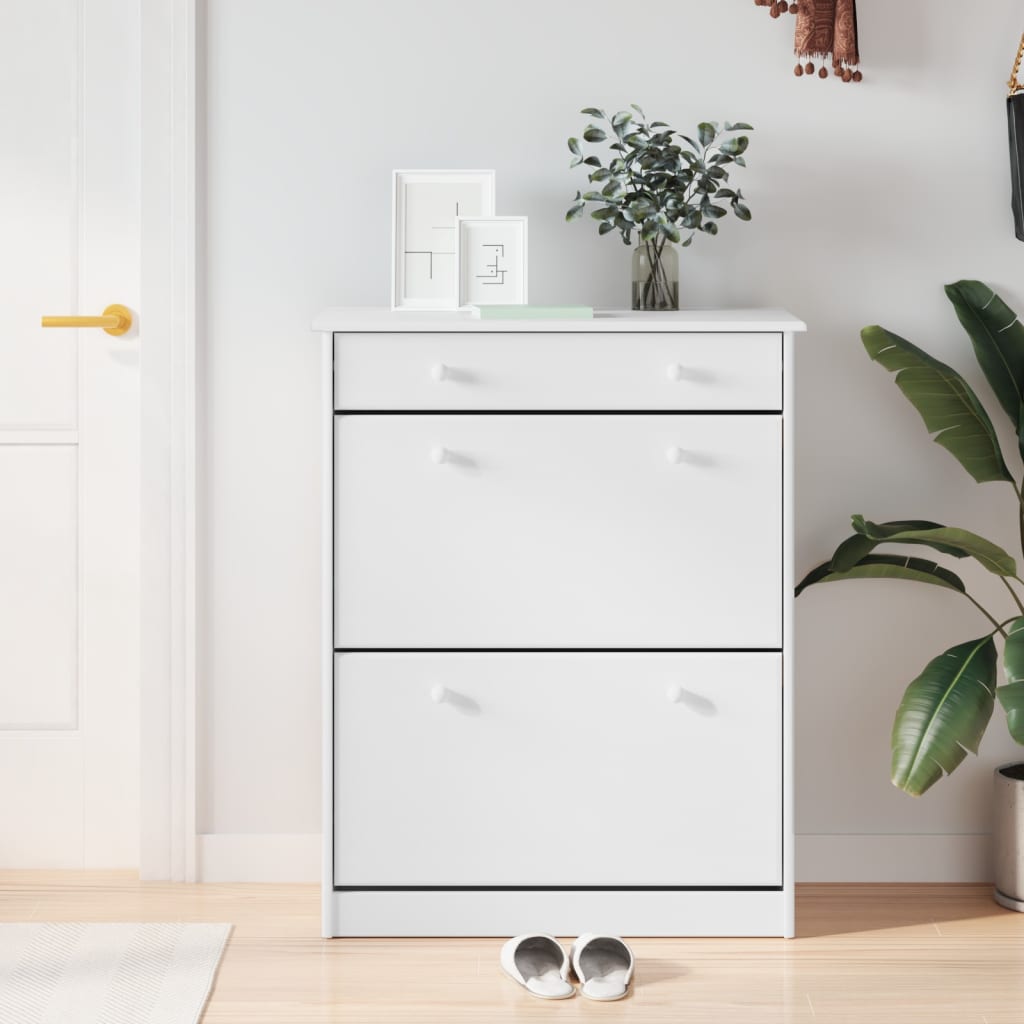 Vidaxl Cabinet da scarpe Alta 77x35x96 cm Pinino solido