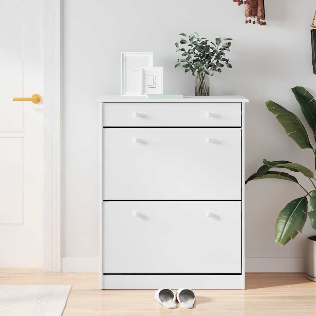 Vidaxl Cabinet da scarpe Alta 77x35x96 cm Pinino solido