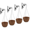 Staffe del cesto sospeso Vidaxl con fioriere 4 St Steel Black