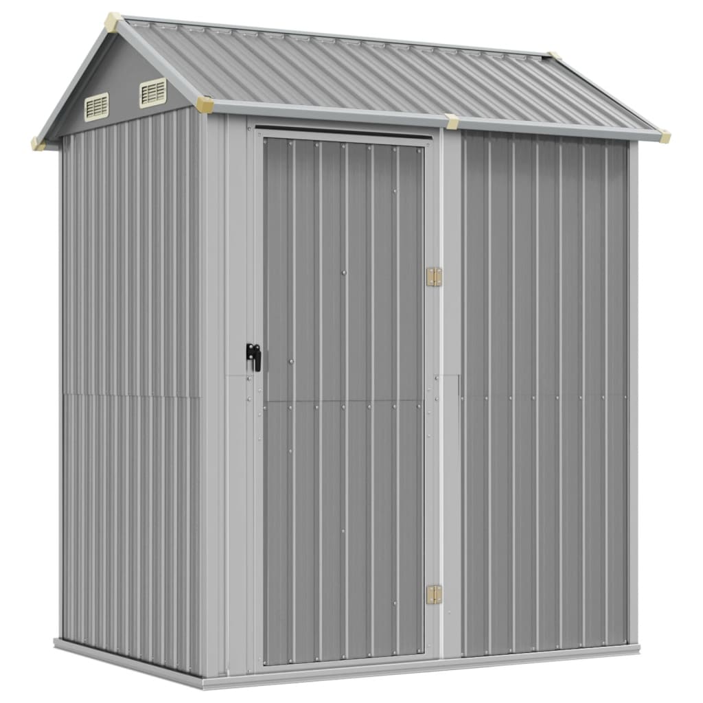 Vidaxl Garden Shed 192x152.5x237 cm de acero galvanizado gris claro
