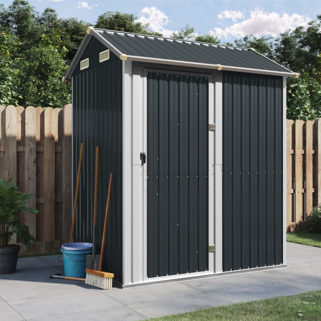Vidaxl Garden Shed 192x152.5x237 cm Colore antracite in acciaio zincato