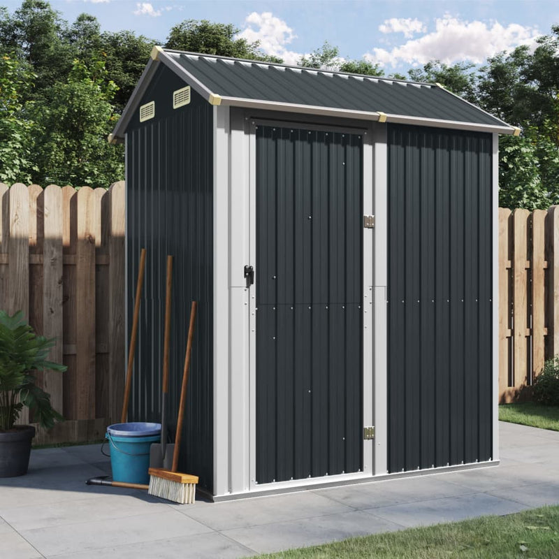 Vidaxl Garden Shed 192x152.5x237 cm Colore antracite in acciaio zincato