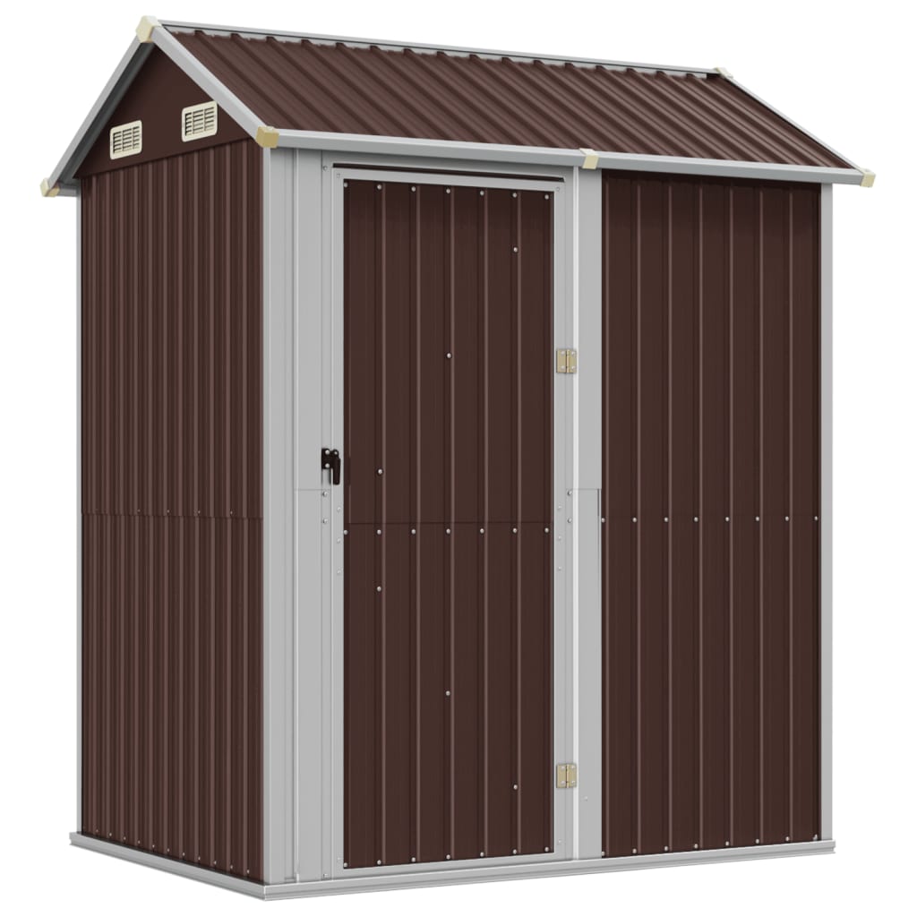 Vidaxl Garden Shed 192x152.5x237 cm de acero galvanizado marrón
