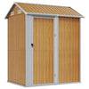 Vidaxl Garden Shed 192x152.5x237 cm de acero galvanizado marrón claro