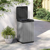 Vidaxl Garden Waste Bin 38x38x65 cm grigio polipropene
