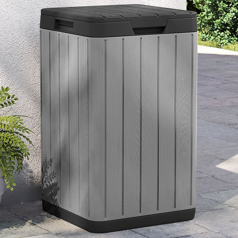 Vidaxl Garden Waste Bin 38x38x65 cm grigio polipropene