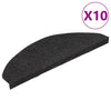 Vidaxl trapmatten zelfklevend 10 st 65x22,5x3,5 cm zwart