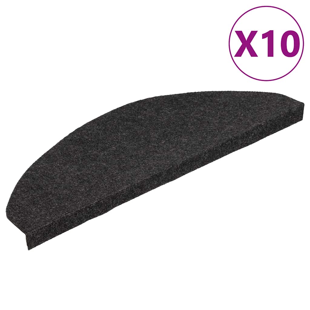Vidaxl tappetini per autoadesivo 10 ST 65x22.5x3,5 cm nero