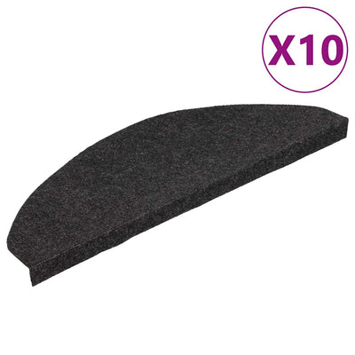 Esteras de escalera de Vidaxl autoadhesivo 10 st 65x22.5x3.5 cm negro