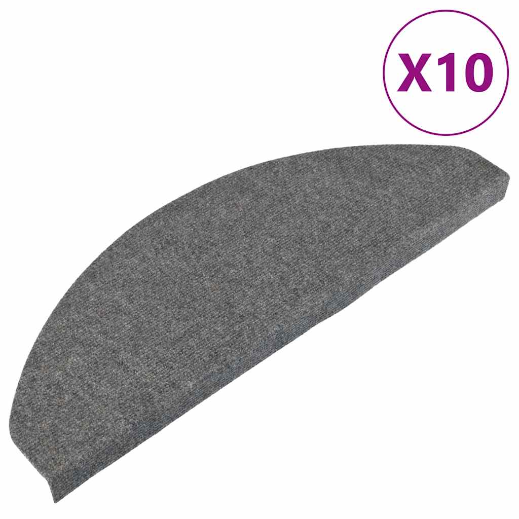 Esteras de escalera de Vidaxl autoadhesivo 10 st 65x22.5x3.5 cm gris