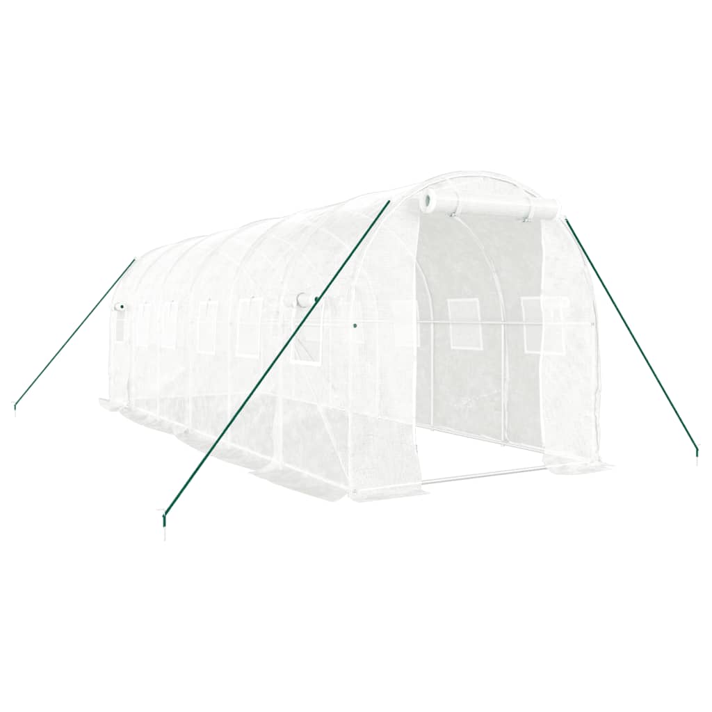 Vidaxl tuinkas con telaio in acciaio 12 m² 6x2x2 m bianco