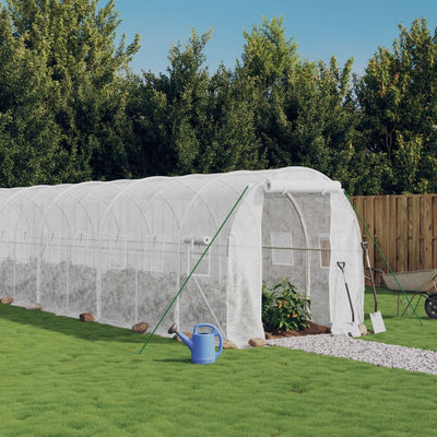 Vidaxl tuinkas con telaio in acciaio 12 m² 6x2x2 m bianco