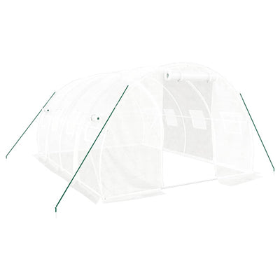Vidaxl kas met stalen frame wit 12 m² 4x3x2 m