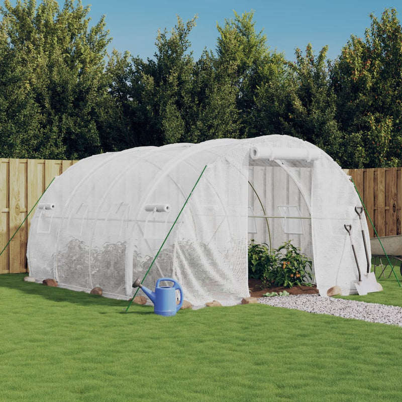 Serra Vidaxxl con struttura in acciaio bianca 12 m² 4x3x2 m