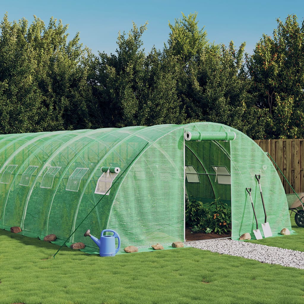 Vidaxl Tuinkas con marco de acero 80 m² 20x4x2 m verde