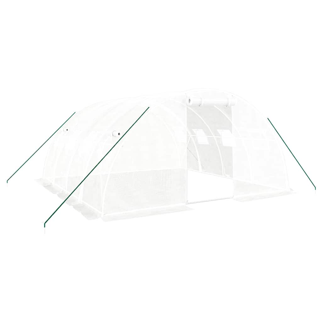Vidaxl kas met stalen frame wit 16 m² 4x4x2 m