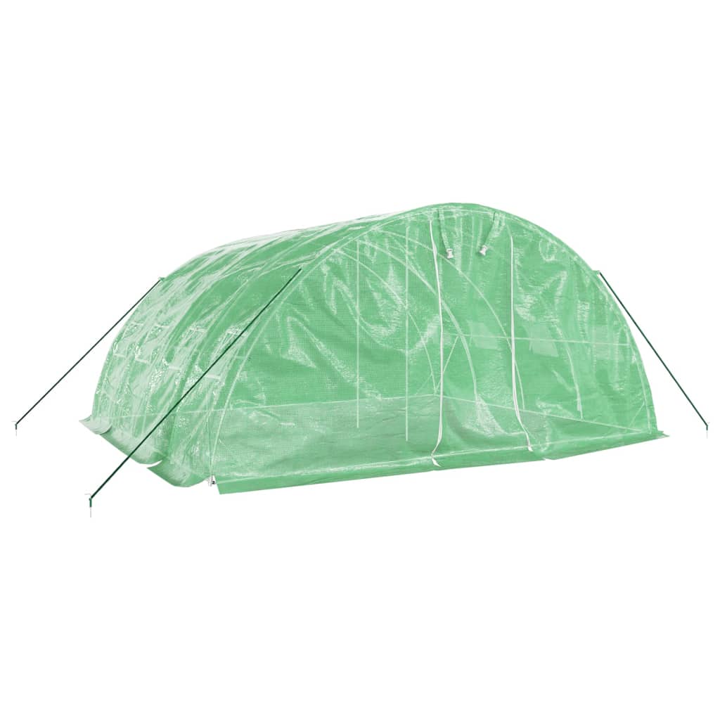 Vidaxl tuinkas con telaio in acciaio 20 m² 5x4x2,3 m verde