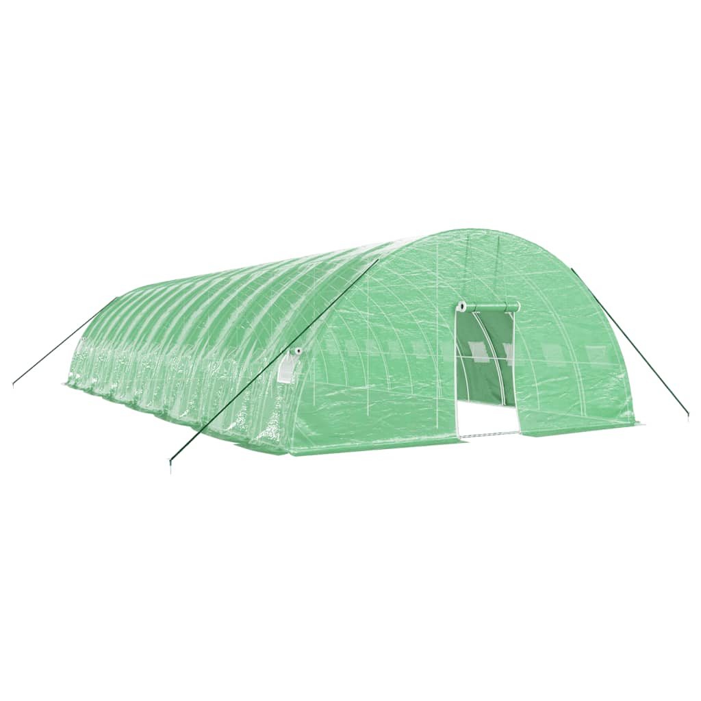 Vidaxl tuinkas con telaio in acciaio 84 m² 14x6x2,85 m verde