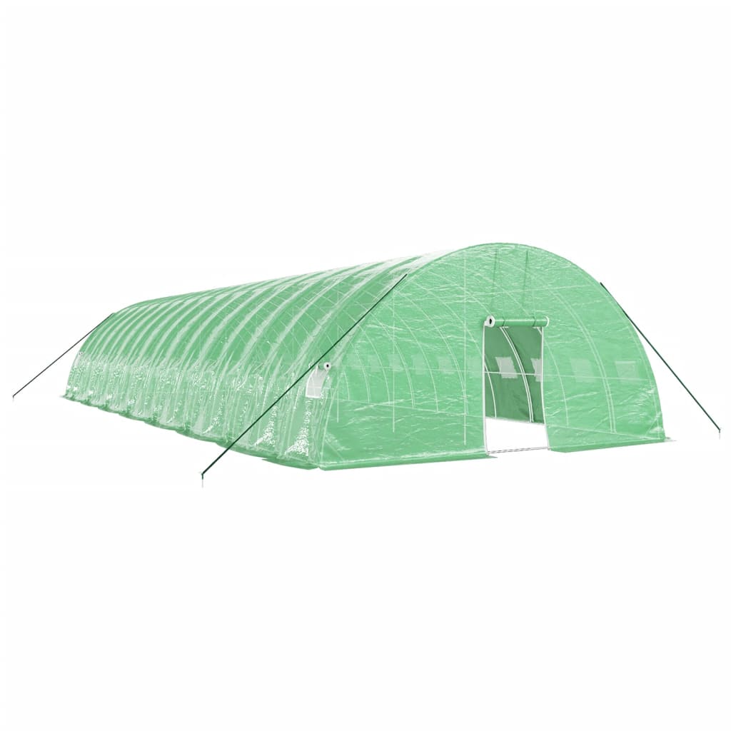 Vidaxl tuinkas con telaio in acciaio 96 m² 16x6x2,85 m verde