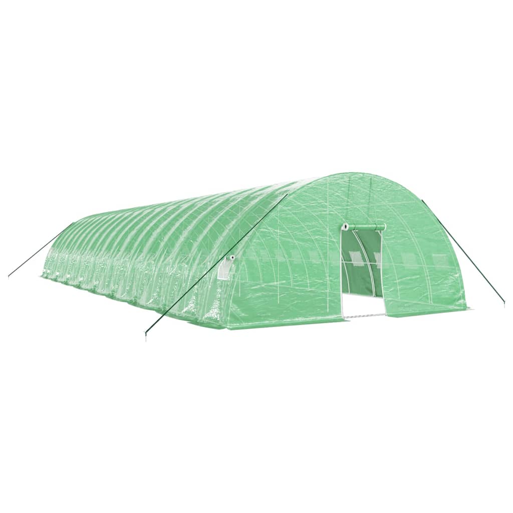 Vidaxl tuinkas con telaio in acciaio 108 m² 18x6x2,85 m verde
