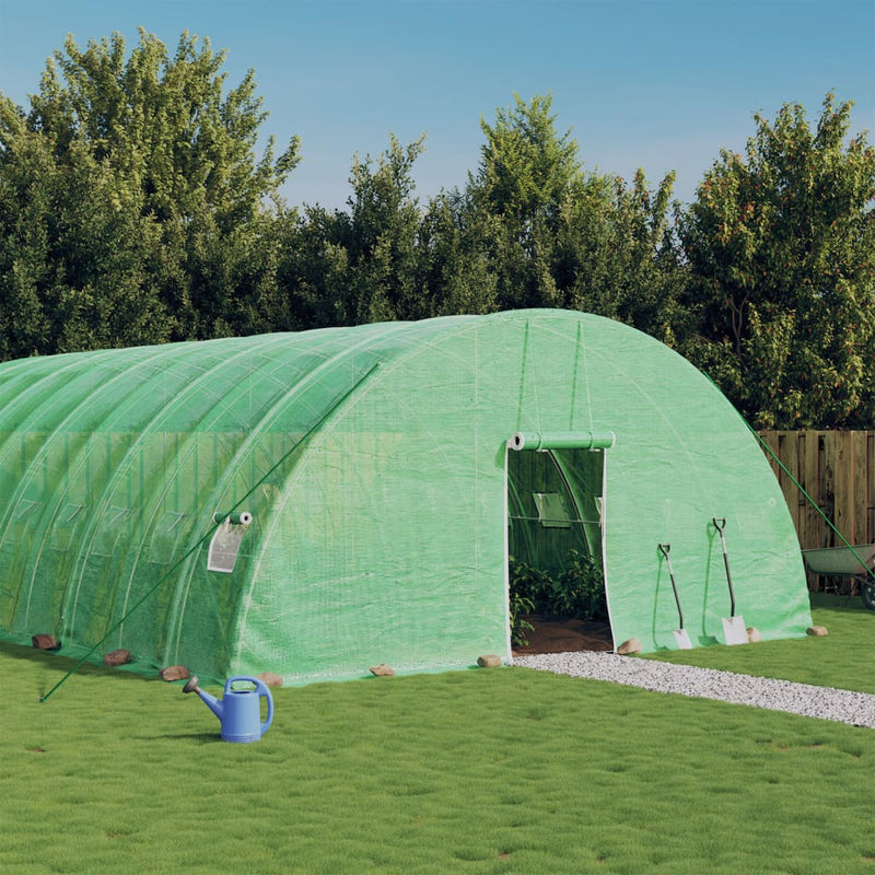 Vidaxl tuinkas con telaio in acciaio 108 m² 18x6x2,85 m verde