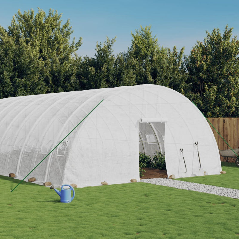 Vidaxl Tuinkas con marco de acero 60 m² 10x6x2.85 m blanco