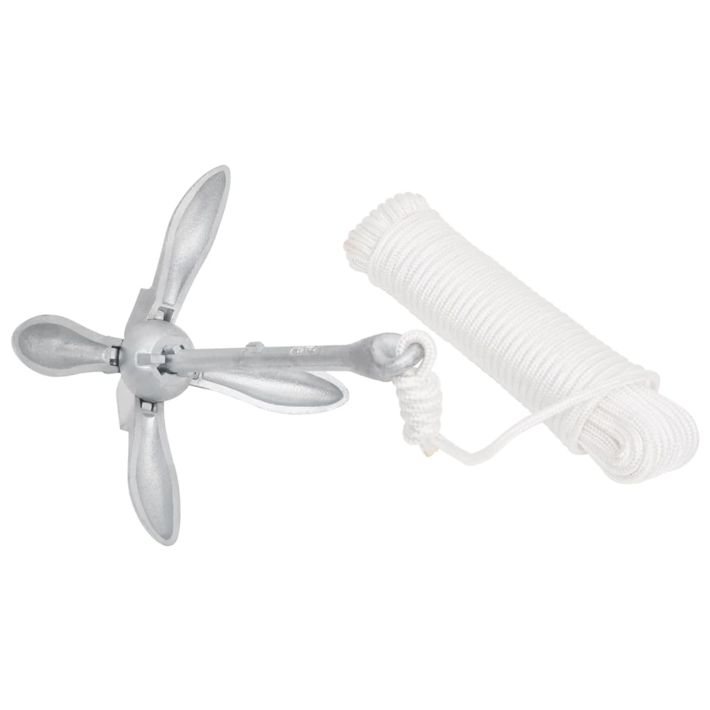 Vidaxl con cuerda plegable 4 kg de hierro fundido galvanizado térmicamente