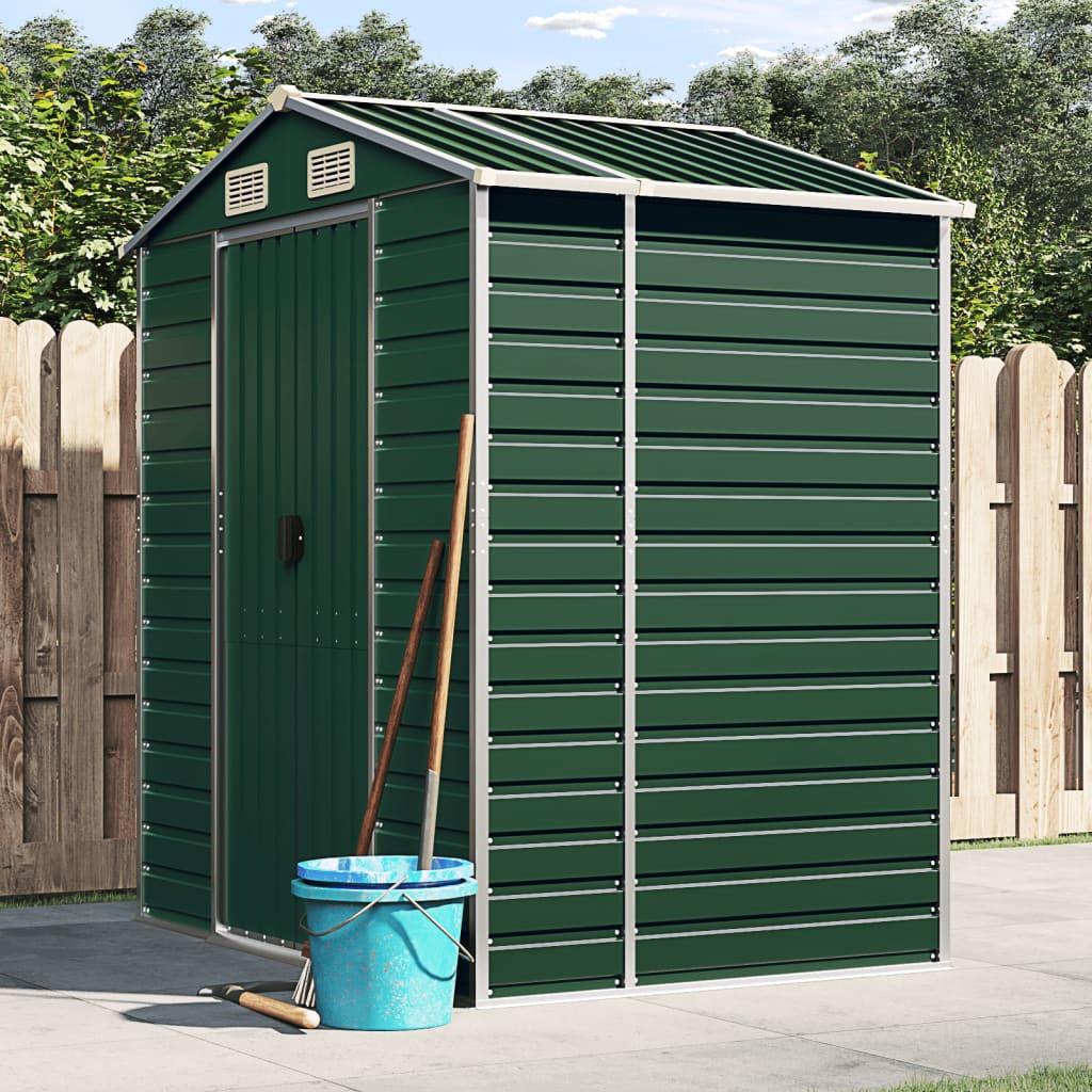 Vidaxl Garden Shed 191x130x198 cm de acero galvanizado verde