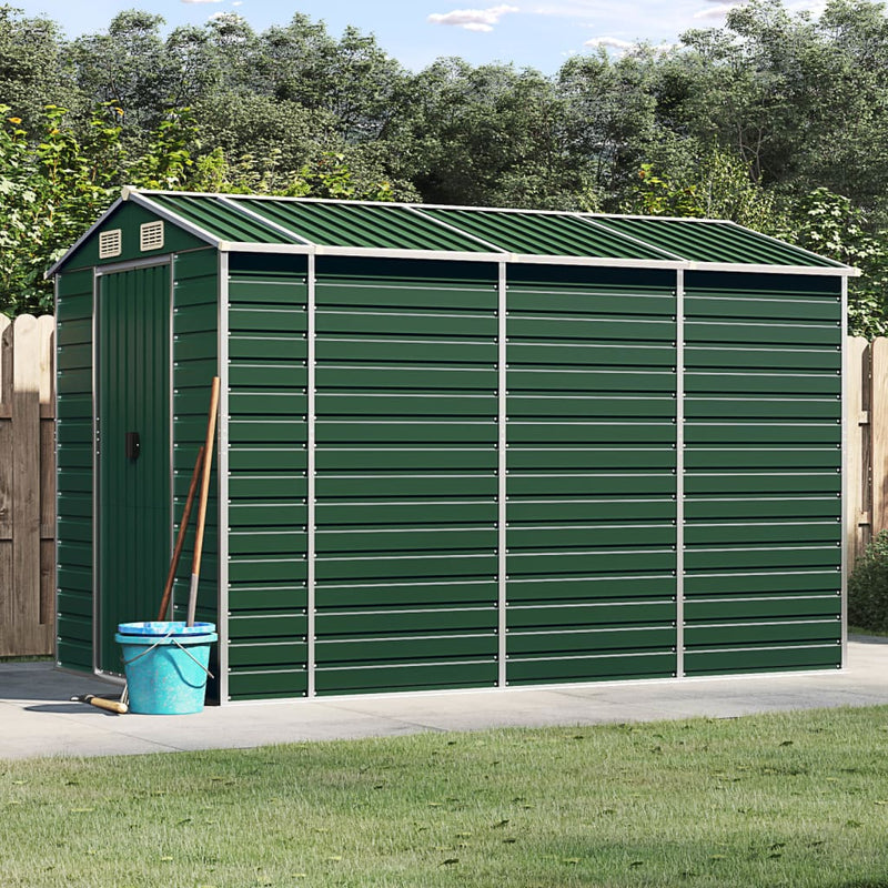 Vidaxl Garden Shed 191x300x198 cm de acero galvanizado verde