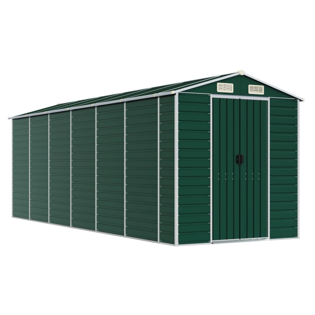 Vidaxl Garden Shed 191x5555x198 cm de acero galvanizado verde