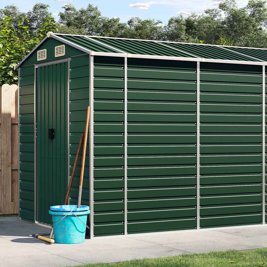 Vidaxl Garden Shed 191x5555x198 cm de acero galvanizado verde