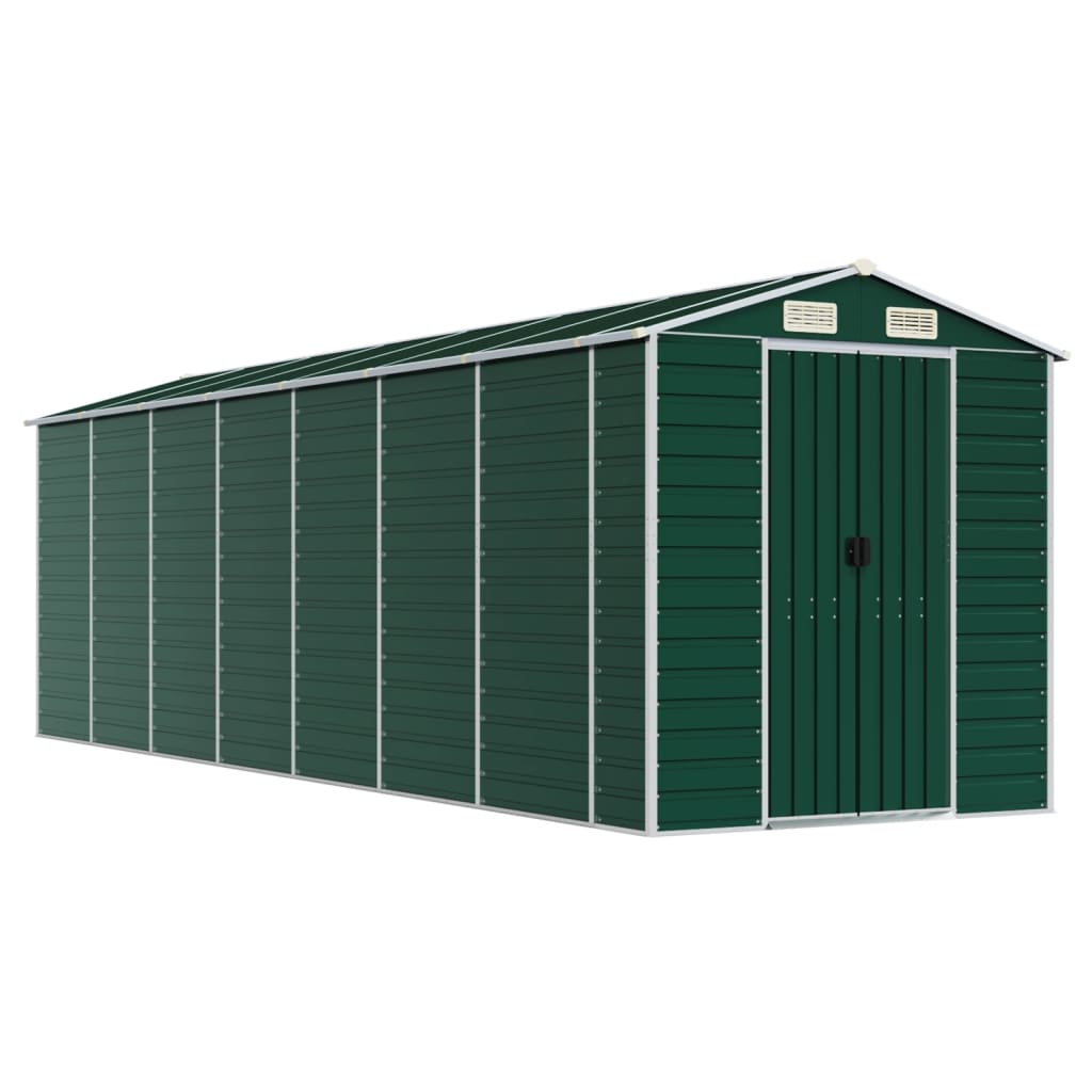 Vidaxl Garden Shed 191x640x198 cm de acero galvanizado verde