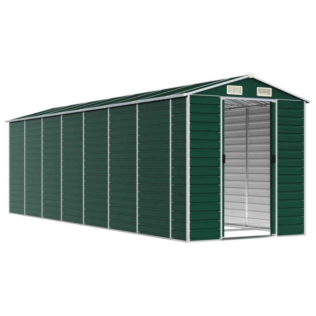 Vidaxl Garden Shed 191x640x198 cm de acero galvanizado verde