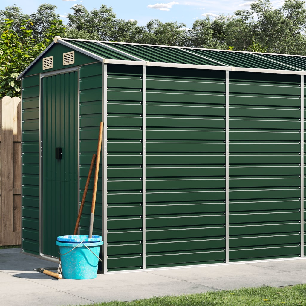 Vidaxl Garden Shed 191x640x198 cm de acero galvanizado verde