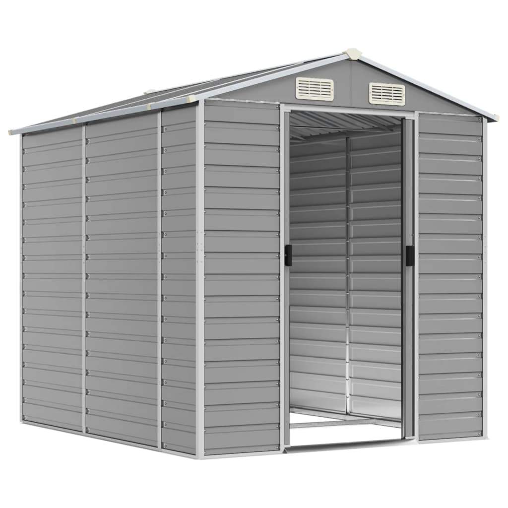 Vidaxl Garden Shed 191x215x198 cm de acero galvanizado gris claro