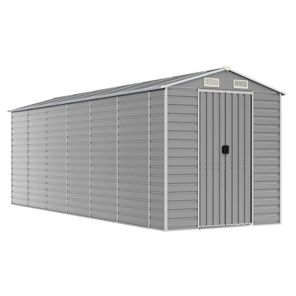 Vidaxl Garden Shed 191x5555x198 cm de acero galvanizado gris claro