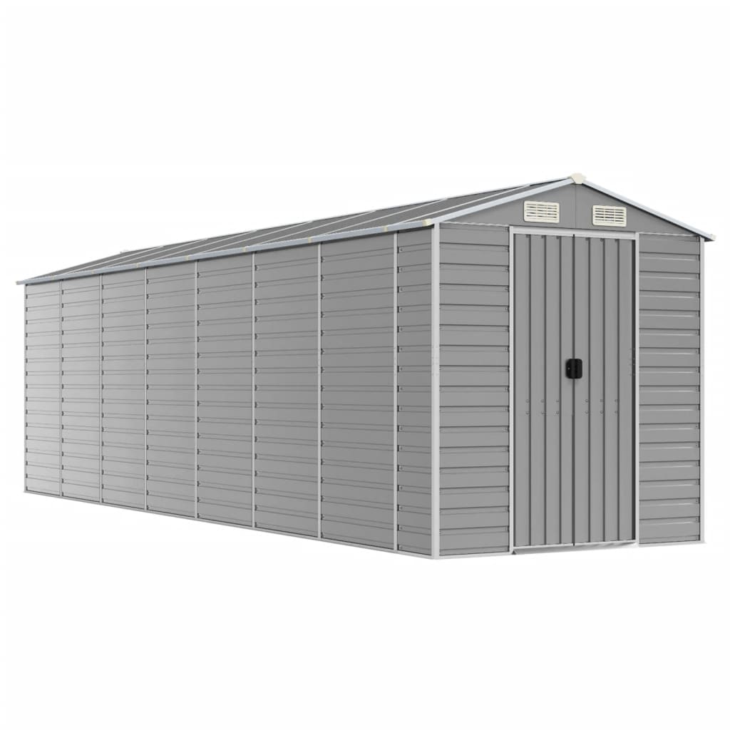 Vidaxl Garden Shed 191x640x198 cm de acero galvanizado gris claro